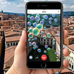 **

Prompt:  A digitally manipulated newsfeed on a smartphone, highlighting personalized algorithmic bubbles and polarized political content, conveying a sense of being trapped in an echo chamber, social media interface, modern technology, Italian cityscape background subtly visible.

**