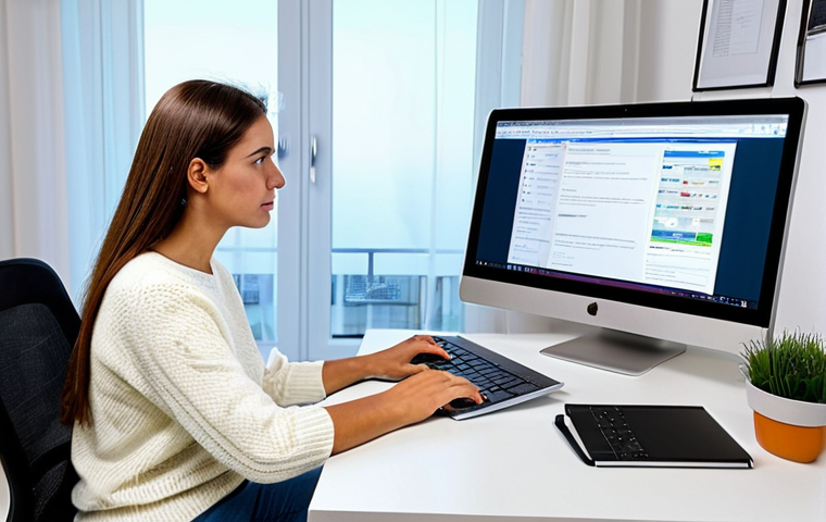 Fact-Checking in Action**
A fully clothed woman with perfect anatomy, wearing a modest casual outfit (jeans and a sweater), sitting at a desk in a brightly lit, modern Italian home office. She is intently focused on a laptop screen, surrounded by open books and notes. The screen displays a website with the words "Facta" (or Pagella Politica - choose one) prominently visible. She is pointing at the screen as if analyzing data. Safe for work, appropriate content, family-friendly, professional. Natural pose, correct proportions, well-formed hands, proper finger count, natural body proportions. High quality, professional photography.
**