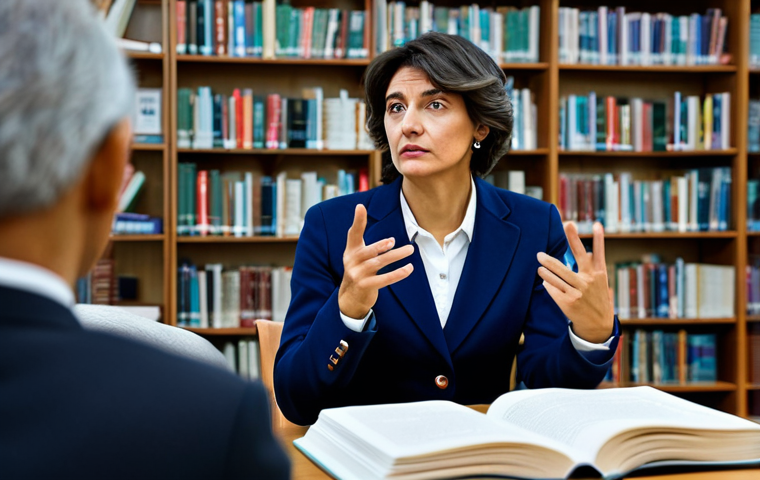 **

A woman participating in a media literacy workshop in a modern Italian library. She's fully clothed in professional attire, listening attentively. The background shows other participants and bookshelves filled with resources. Safe for work, appropriate content, professional, perfect anatomy, natural pose, well-formed hands, proper finger count, high quality.

**